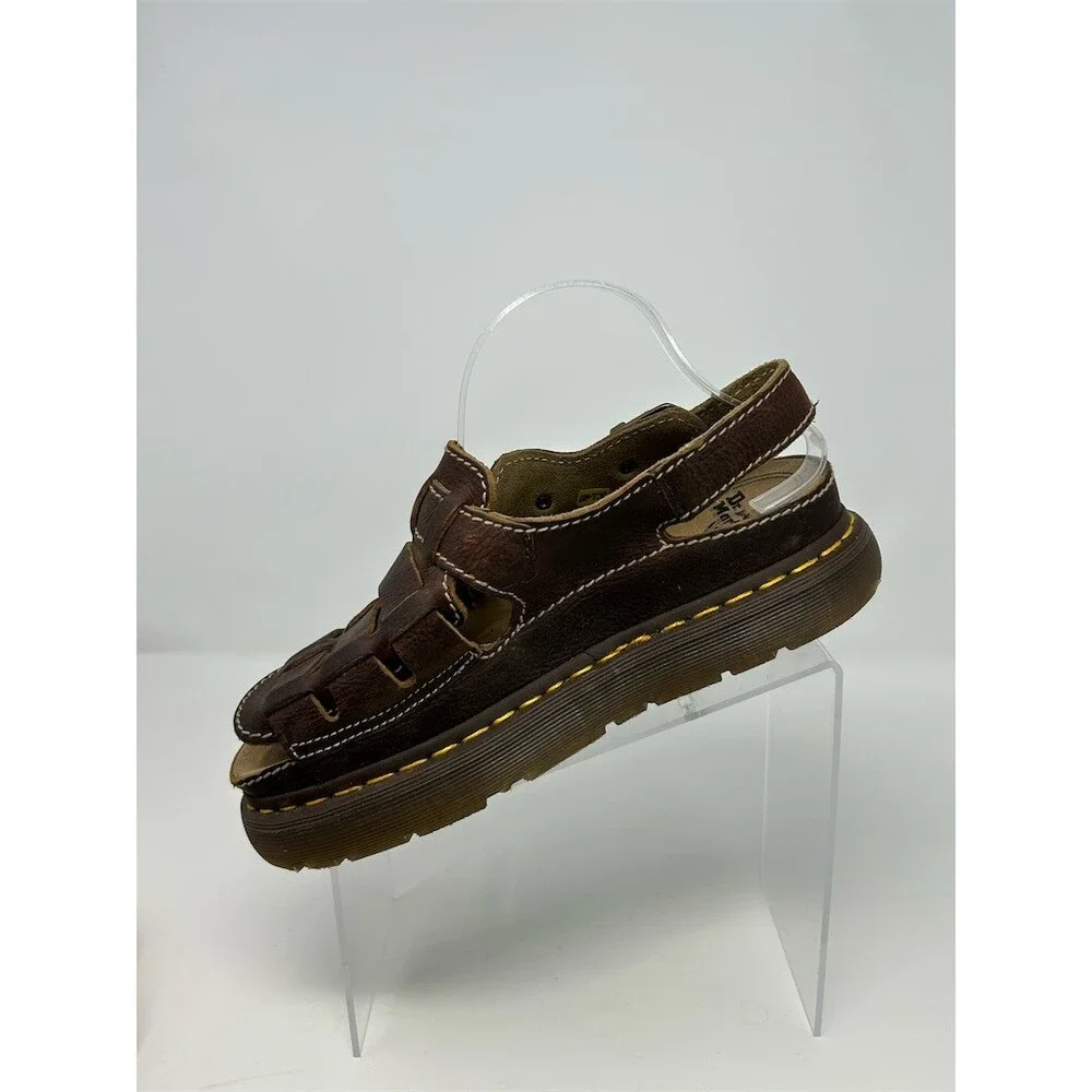 Dr. Martens Mens Fisherman Sandals Brown Double Buckle Platform Sole Size 10